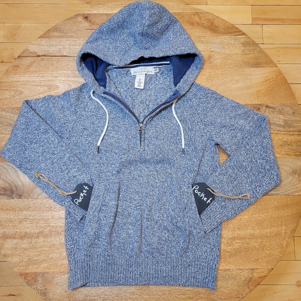 H&M Men's Heathered Blue Zip-Up Sweater